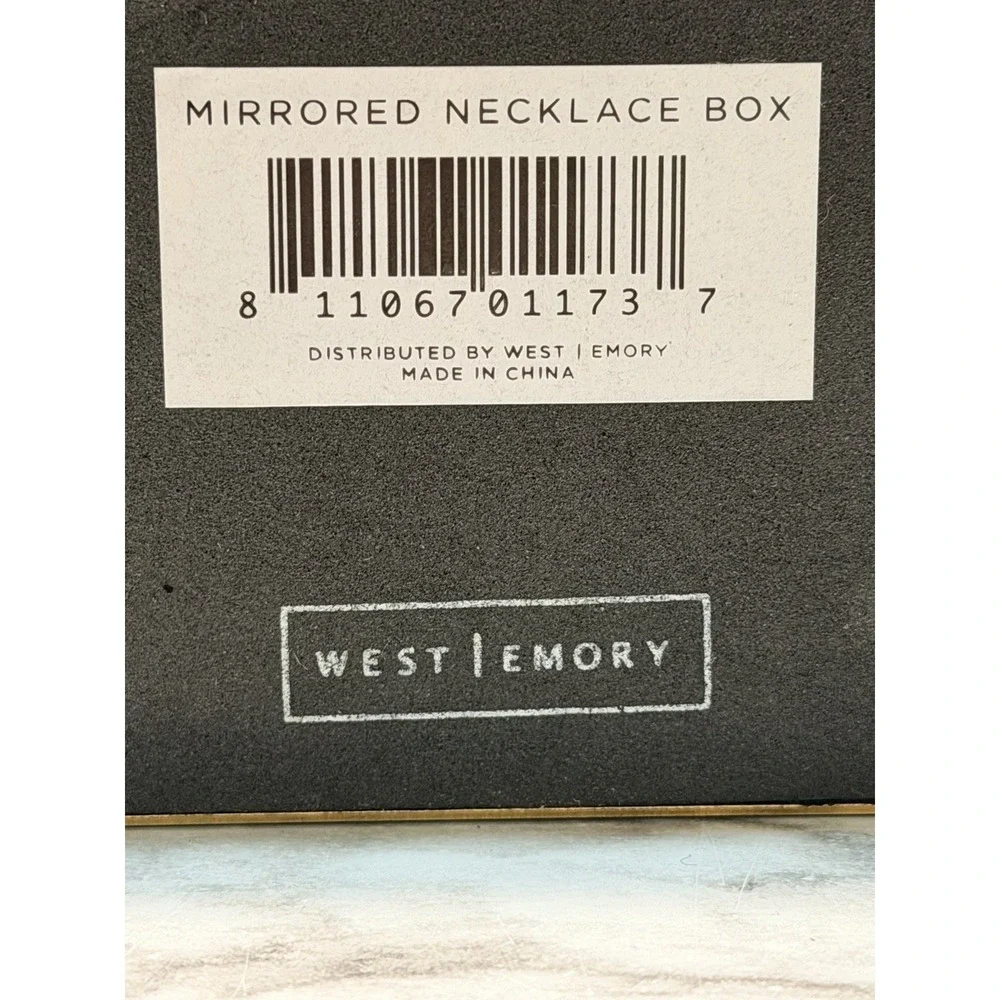 Mirrored‎ Necklace Box Gold tone w/Mirrors,Hooks~West Emory 10.5
